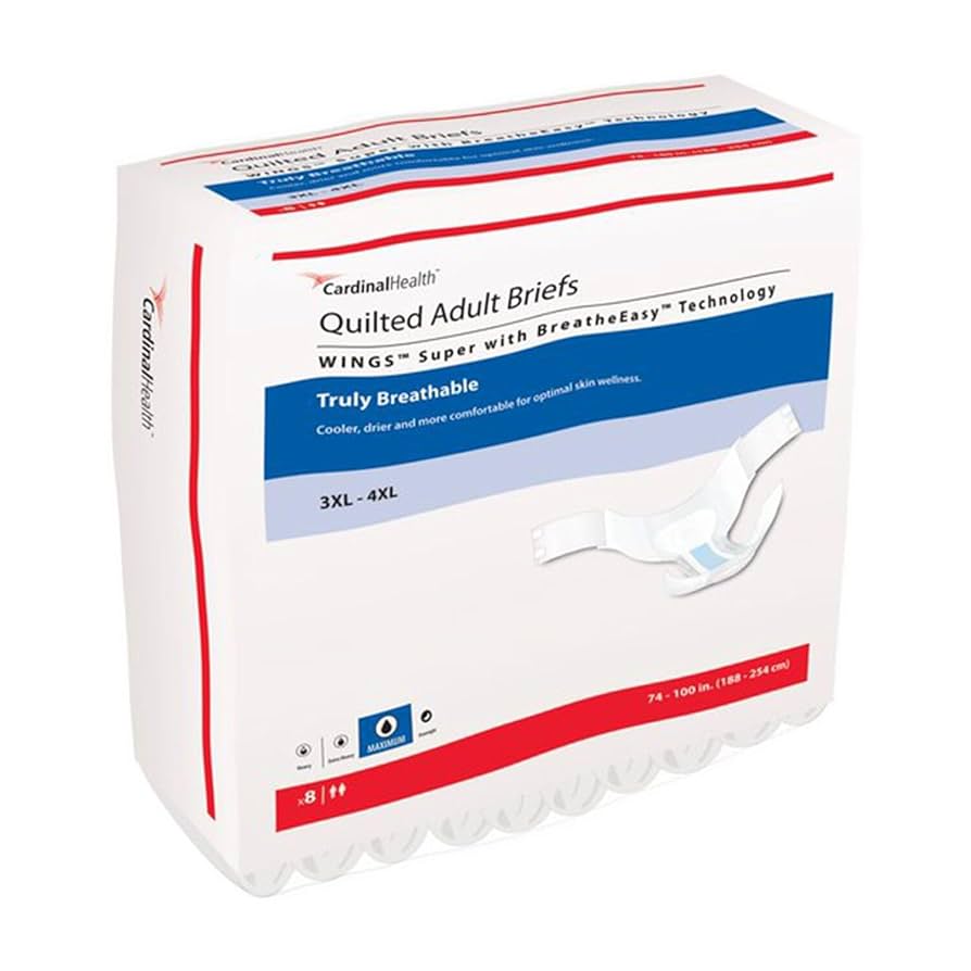 CARDINAL HEALTH WINGS™ ADULT BRIEFS ULTRA QUILTED HEAVY ABSORBENCY