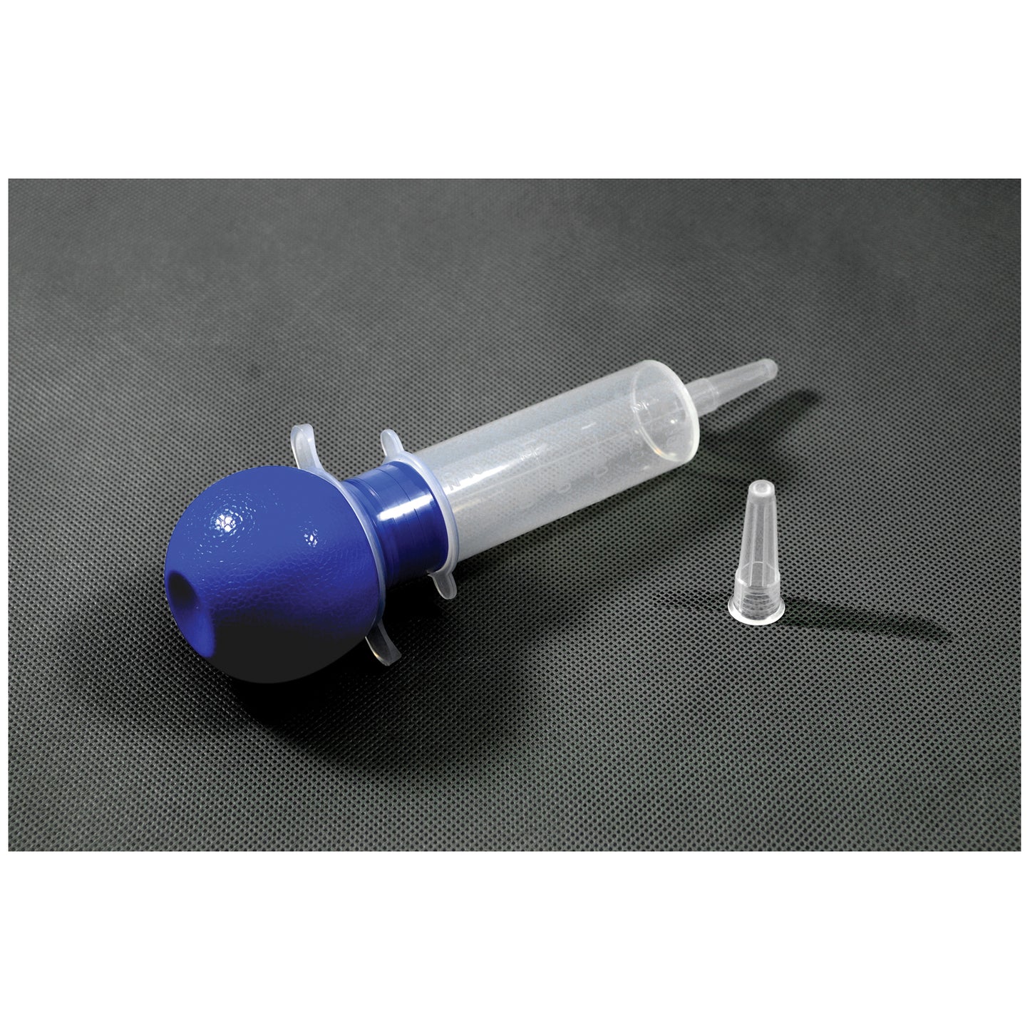 Bulb Irrigation Kit Includes: 500cc Graduated Container, 60cc Bulb Irrigation Syringe, Patient ID Label, Small Tube Adapter, Packaged in a Resealable IV Pole Bag, 30/cs (50 cs/plt)
