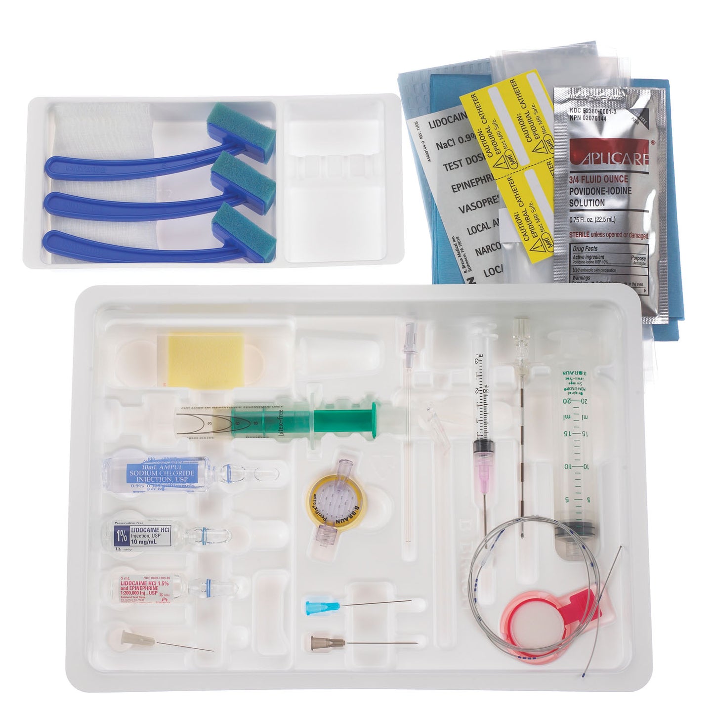 Continuous Epidural Tray, 17G x 3½" Winged Tuohy Needle & 19G Springwood Closed Tip Catheter , 10/cs (Rx) (Item is Non-Returnable) (Continental US+HI Only, Excluding IN and ND)
