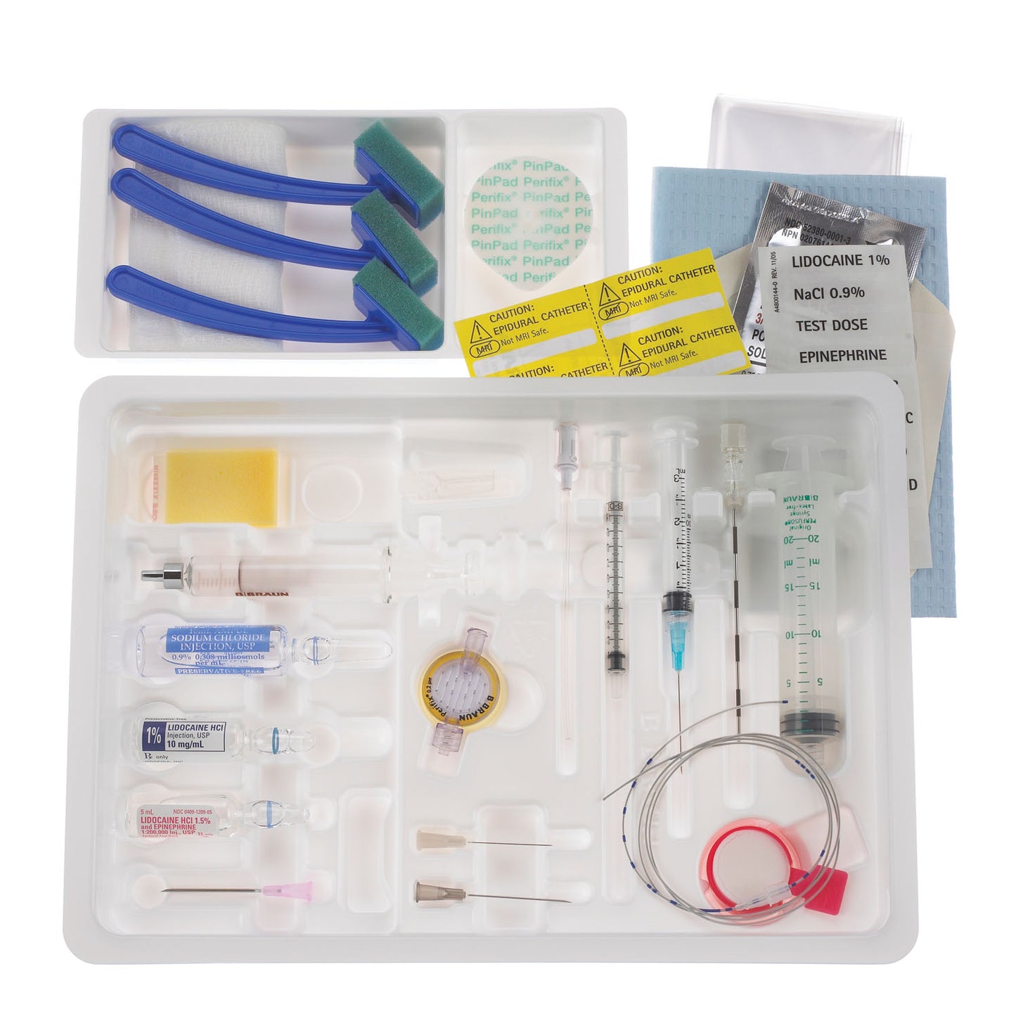 Continuous Epidural Tray, 17G x 3½" Winged Tuohy Needle & 19G Springwood Open Tip Catheter , 10/cs (Rx) (Item is Non-Returnable) (Continental US+HI Only, Excluding IN and ND)