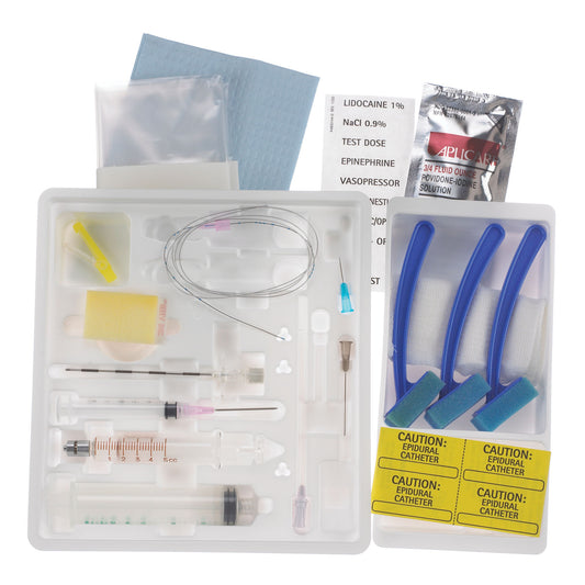 Basic Continuous Epidural Tray, 17G x 3½" Tuohy Needle & 20G Closed Tip Catheter , 10/cs (Rx) (Item is Non-Returnable) (Continental US+HI Only, Excluding IN and ND)