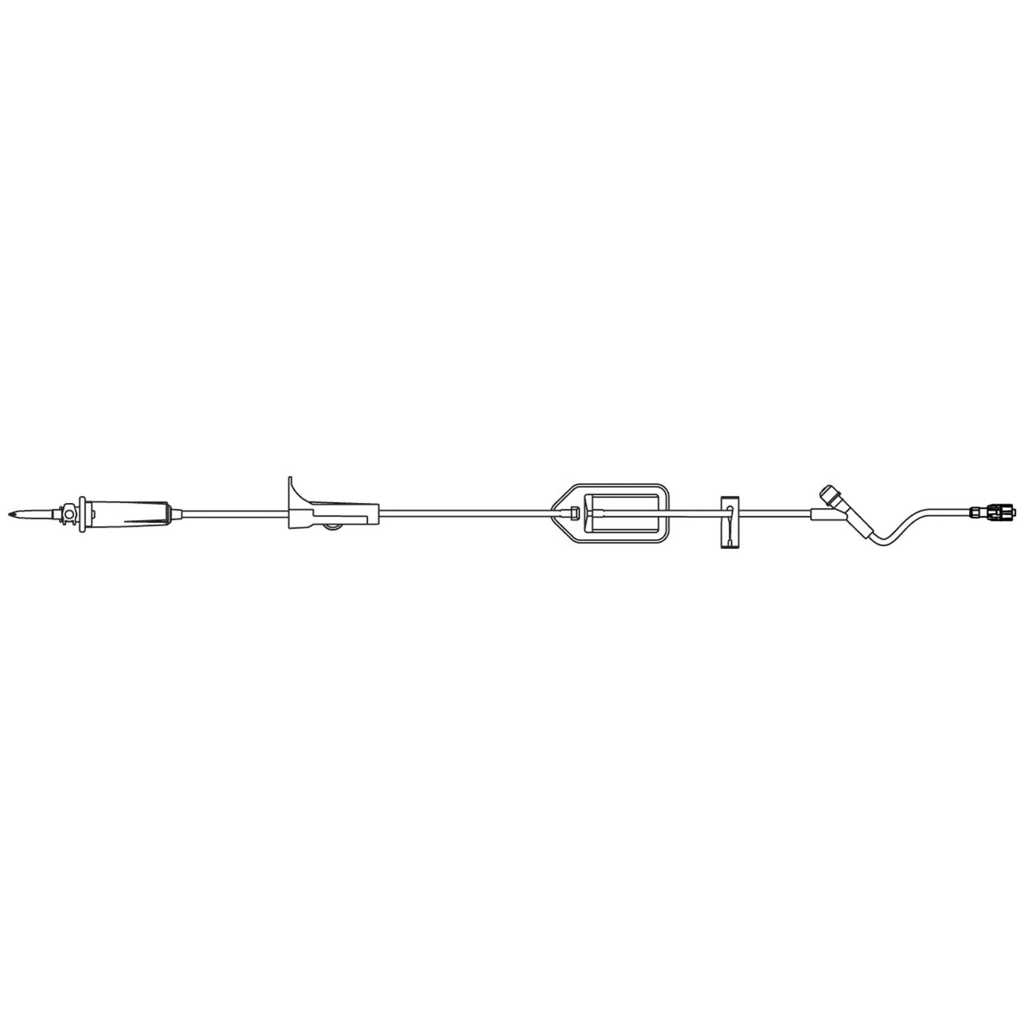 Filtered Admin Set, 1.2 Micron Filter, Universal Spike, 1 Injection Site & SPIN-LOCK Connector, 21mL Priming Volume, 109"L, 15 Drops/mL, 50/cs (Rx) (Item is Non-Returnable) (Continental US+HI Only, Excluding IN and ND)