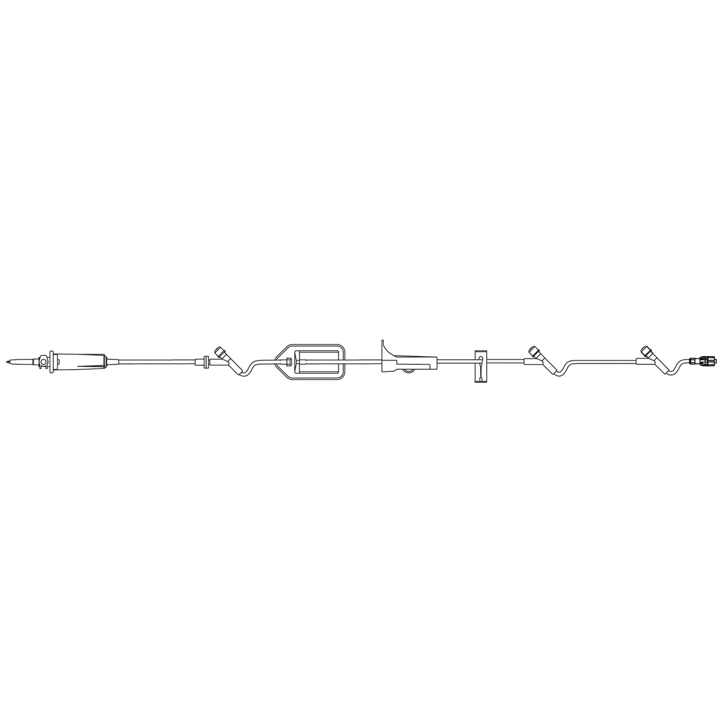 Filtered Admin Set, 0.2 Micron Filter, 3 Injection Sites, Backcheck Valve & SPIN-LOCK Connector, DEHP-Free, 20mL Priming Volume, 83"L, 15 Drops/mL, 50/cs (Rx) (Continental US+HI Only)