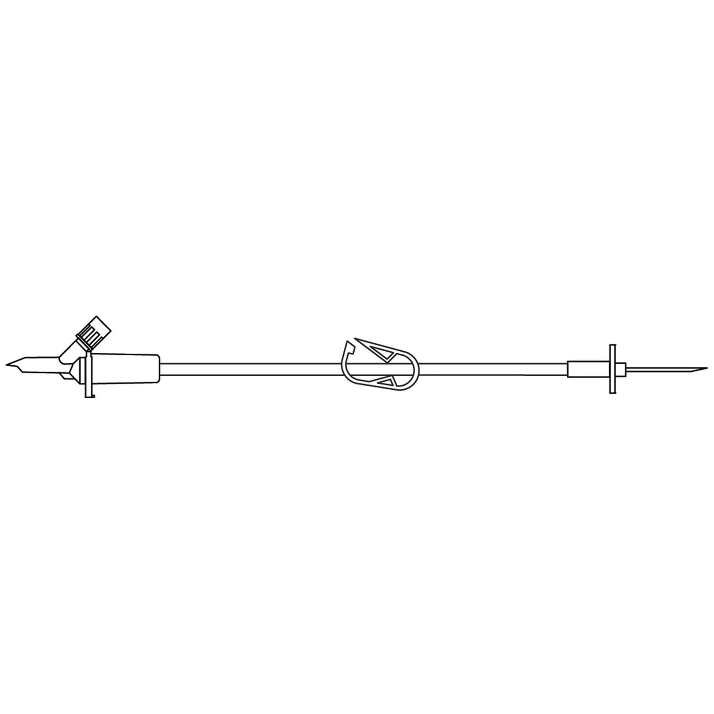Fluid Transfer Set, Vented Spike, Gripping Flange, Large Bore Tubing, Plastic On/ Off Clamp, 17G Needle, Used For Direct Transfer of Fluids Between Large Volume Parenteral, 23"L, 50/cs (FT1000) (Rx) (Continental US+HI Only)