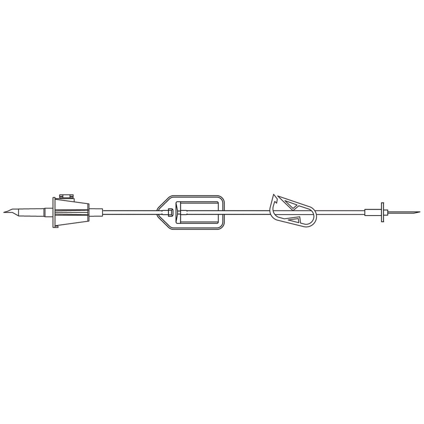 Fluid Transfer Set, Built-In 5µ Supor® Filter, Vented Spike, Gripping Flange, Large Bore Tubing 25", On/ Off Clamp, Distal 17G Needle , 25"L, DEHP & Latex Free , 50/cs (LF) (Rx) (Continental US+HI Only)