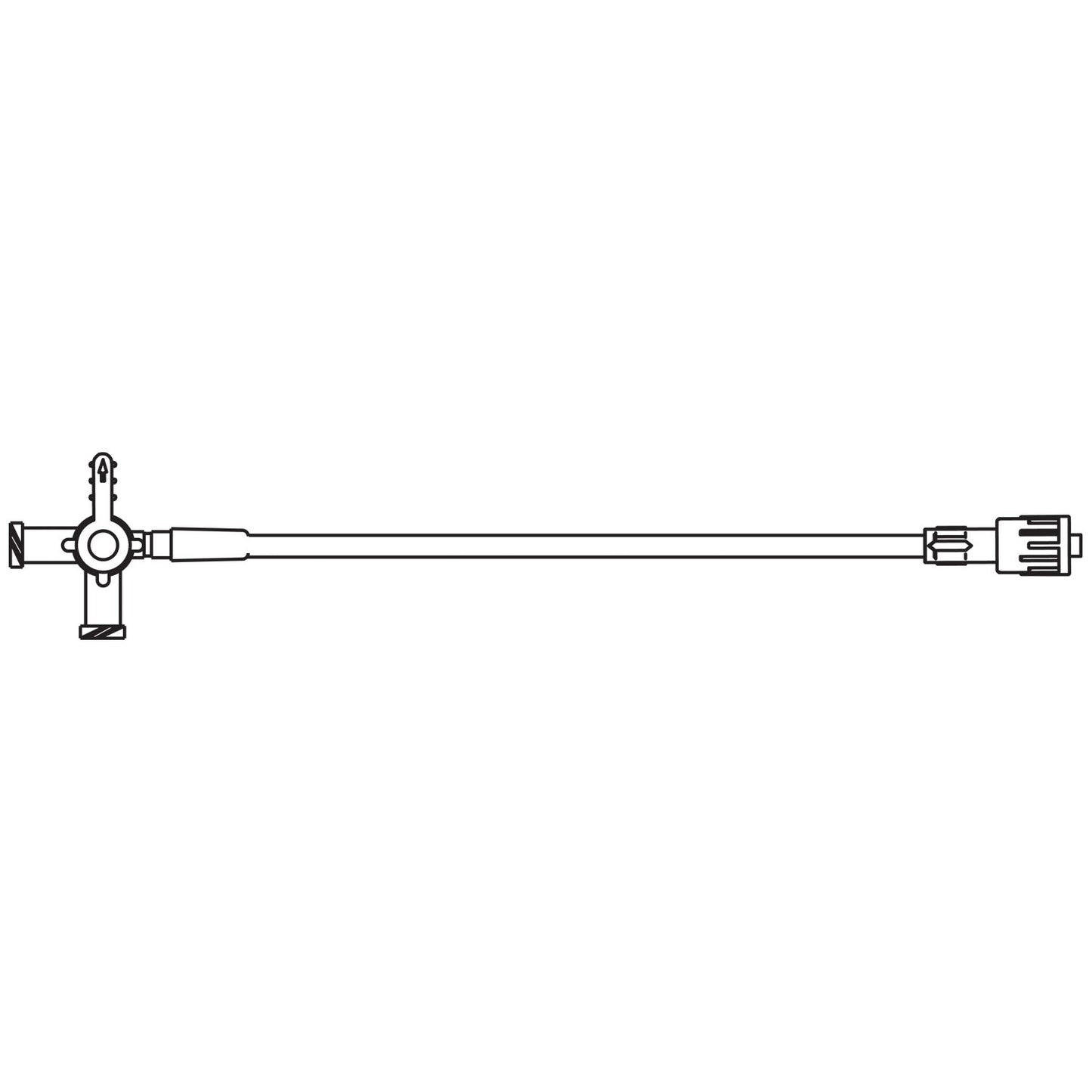 Extension Set, 4-Way, Two Female Luer Lock Ports, 9" Extension Tubing, SPIN-LOCK® Connector, Port Covers, 1.4mL Priming Volume, 14"L, DEHP & Latex Free , 100/cs (LF) (Rx) (Item is Non-Returnable) (Continental US+HI Only, Excluding IN and ND)