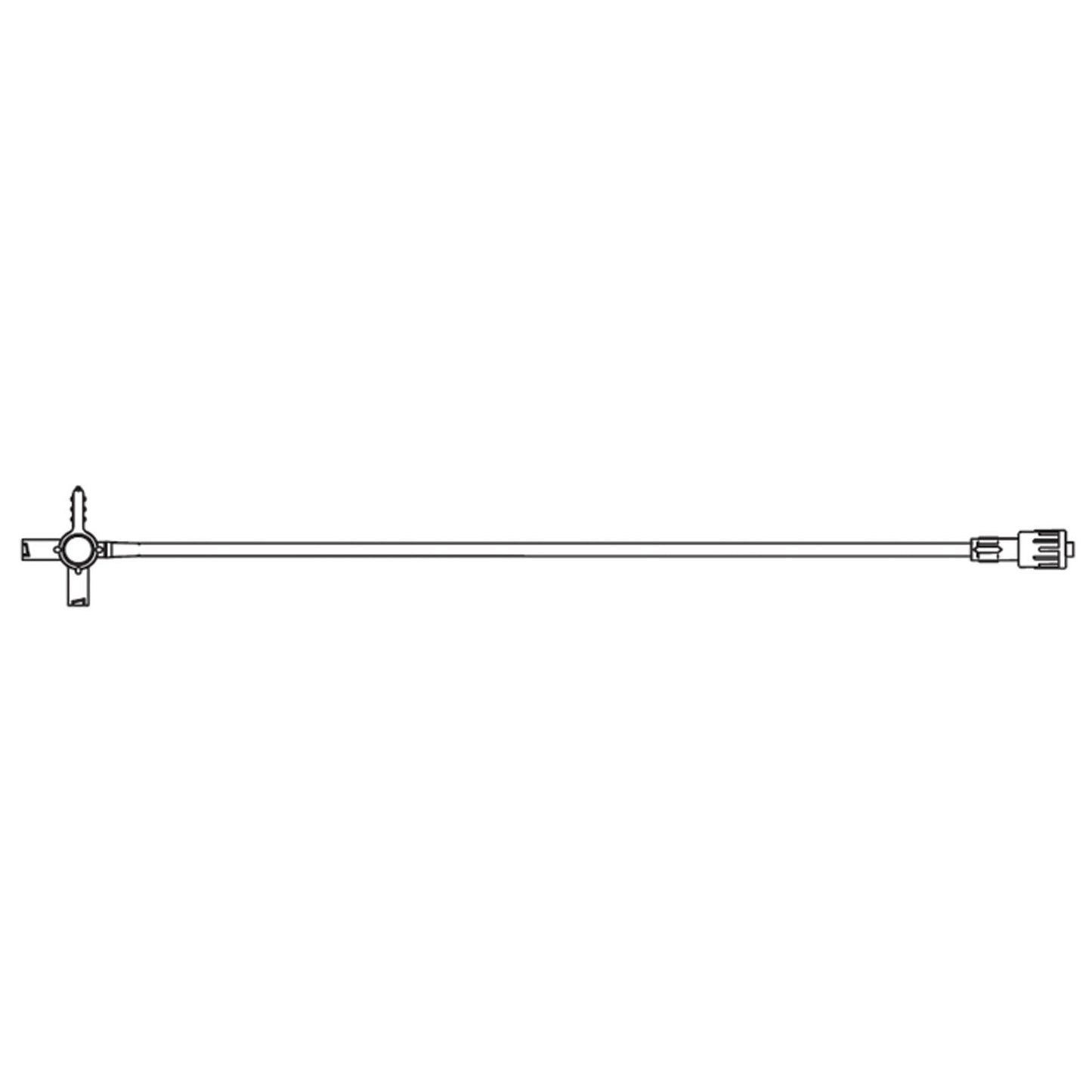 Extension Set, High-Flow, 4-Way, 2 Female Luer Lock Ports, 33" Extension Tubing, SPIN-LOCK® Adapter, Port Covers, 5.9mL Priming Volume, DEHP & Latex Free , 50/cs (LF) (Rx) (Continental US+HI Only)