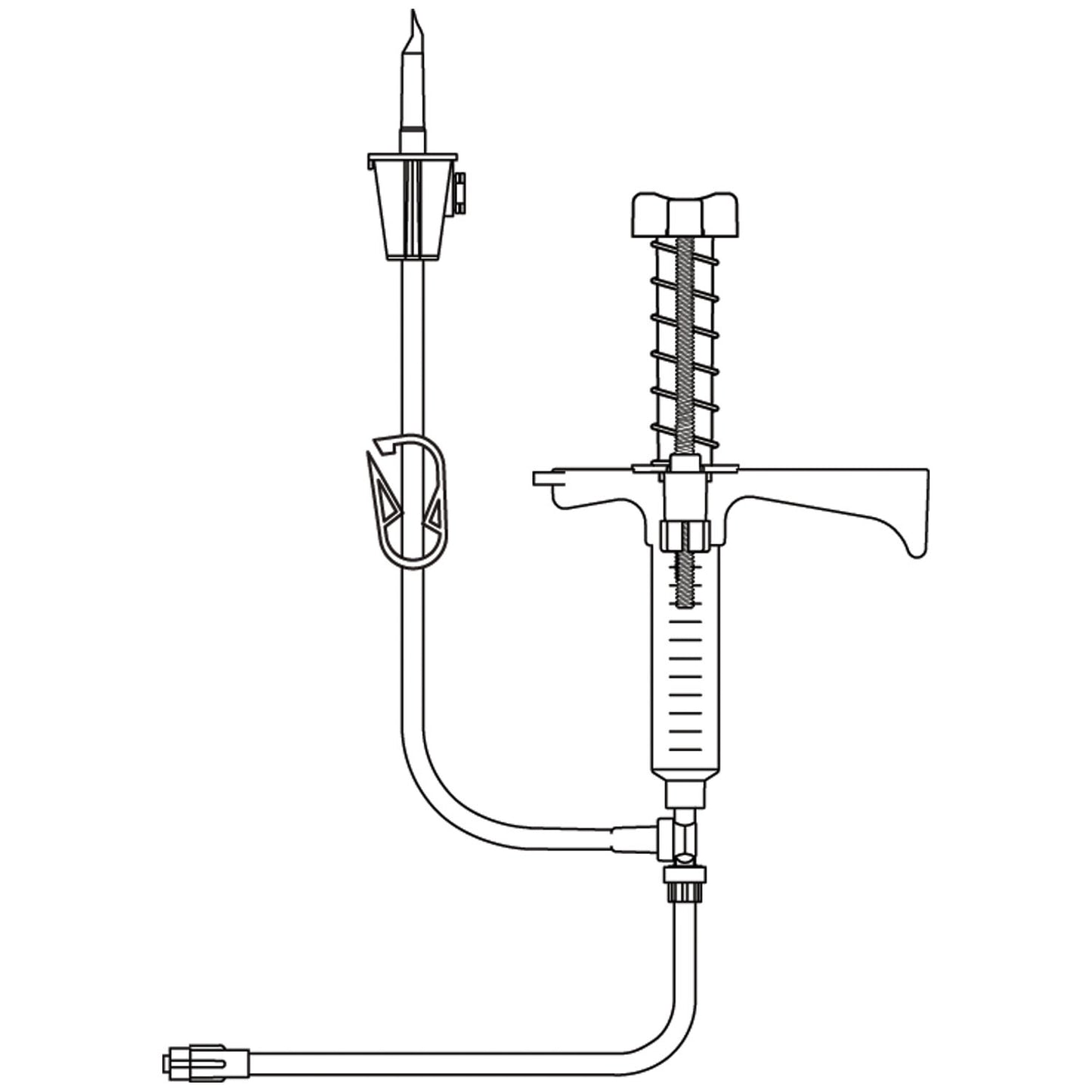 Fluid Dispensing System, 10cc Luer Lock Syringe, Adjustable Automatic Spring Return, 41" Vented Transfer Set, Dual Check Valve, 40" Extension Set with Distal Luer Lock Connector, DEHP & Latex Free , 10/cs (LF) (Rx) (Continental US+HI Only)