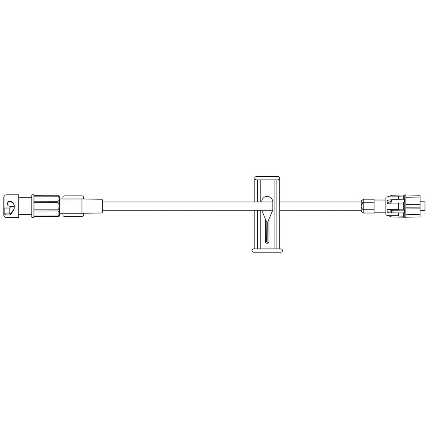 Extension Set, SAFELINE Injection Site, Smallbore Kink-Resistant Tubing, Slide Clamp, SPIN-LOCK Connector, 0.63mL Priming Volume, 7"L, Latex Free , 50/cs (LF) (Rx) (Continental US+HI Only)