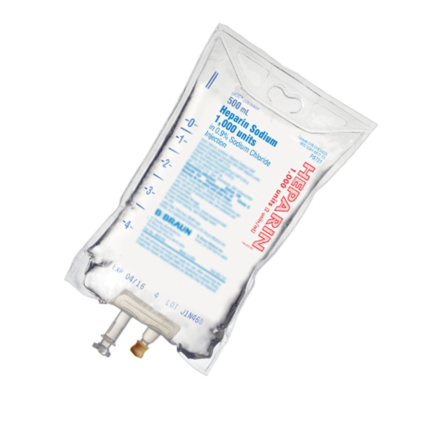 1,000 Units Heparin in 0.9% Sodium Chloride Injection, 2 Units/mL, 500mL, EXCEL® Container , 24/cs (Rx) (Item is Non-Returnable) (32 cs/plt) (Continental US+HI Only, Excluding IN and ND) (Item is on Manual Allocation - Quanitities are Limied)