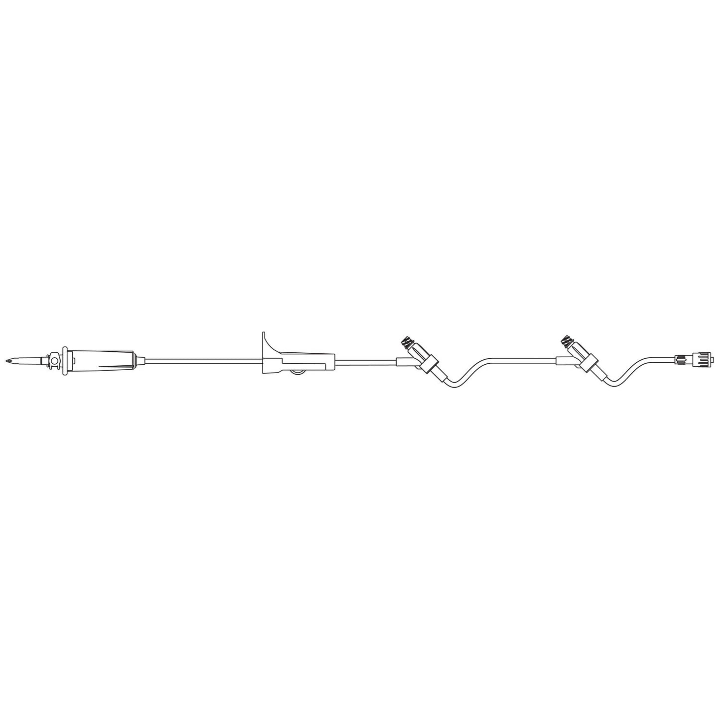 Emergency Medical Services Set, Universal Spike, Roller Clamp, ULTRASITE Valve Injection Sites 8" & 3" Above Distal End, SPIN-LOCK Connector, DEHP-Free, Latex Free , 16mL Priming Volume, 86"L, 15 drops/mL, 50/cs (Continen (LF) (Rx) (Item is Non-Returnable