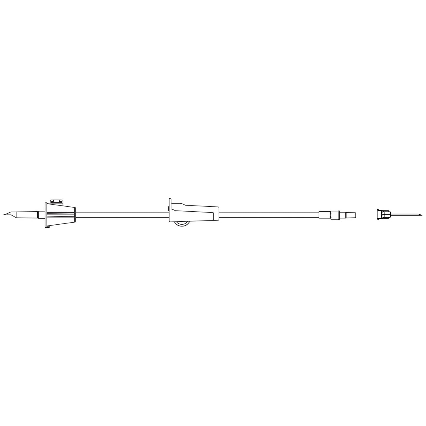 Fluid Transfer Set, Universal Spike, Roller Clamp, Distal Luer Slip Connector, 17G Unattached Needle, 27"L, 50/cs (Rx) (Continental US+HI Only)
