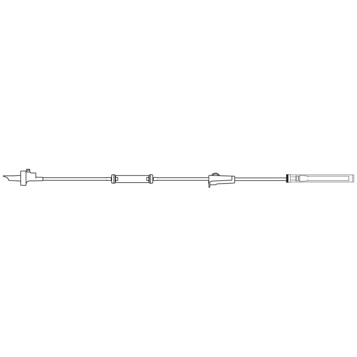 Continuous Overhead Irrigation Set, Non-Vented Spike, 0.188" ID Tubing, Drip Chamber, Roller Clamp, 4½" Distal Connector, 82"L, Latex Free , 20/cs (LF) (Rx) (Item is Non-Returnable) (Continental US+HI Only, Excluding IN and ND)