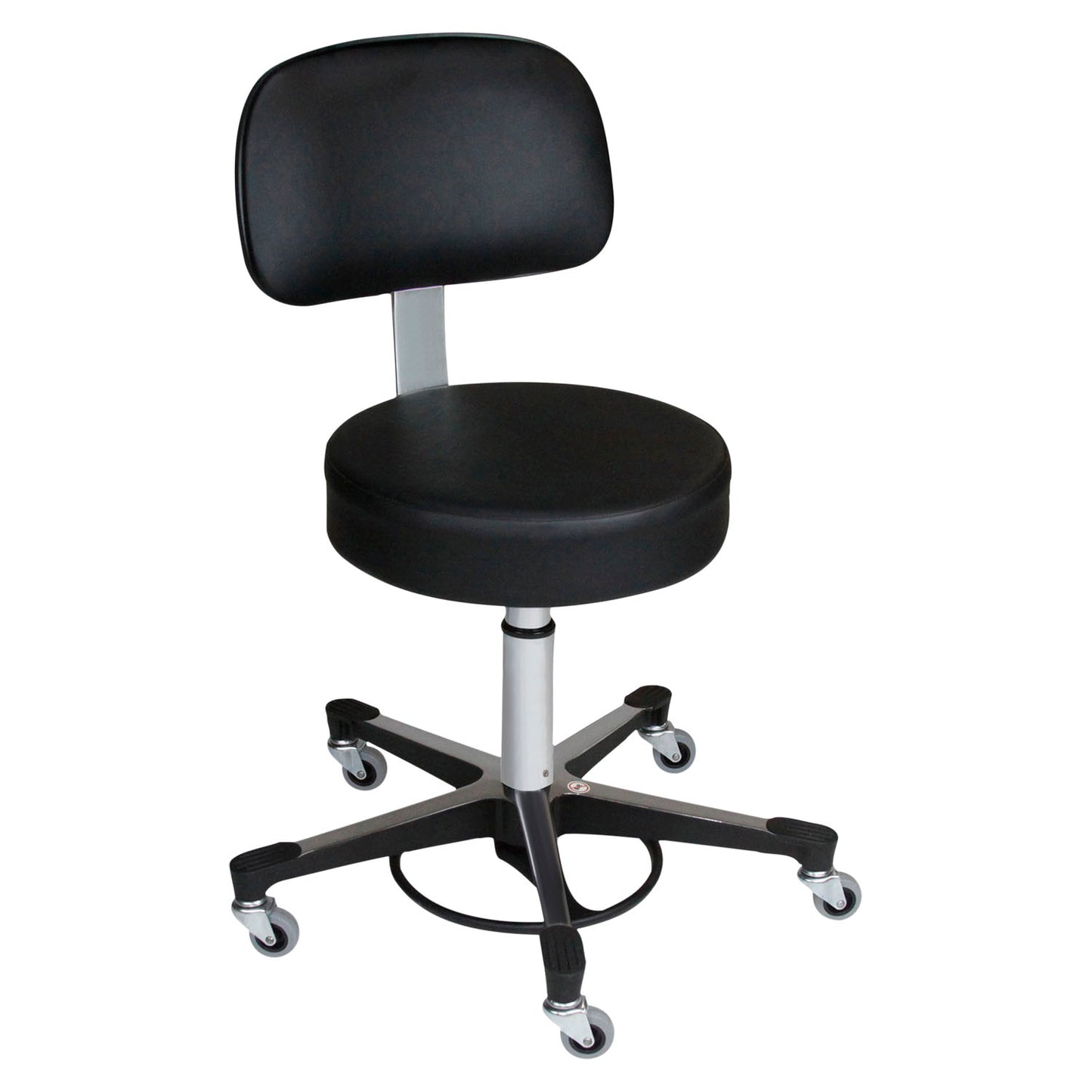 Deluxe Foot Operated Pneumatic Exam Stool, Black, Leg, Aluminum Base (5)