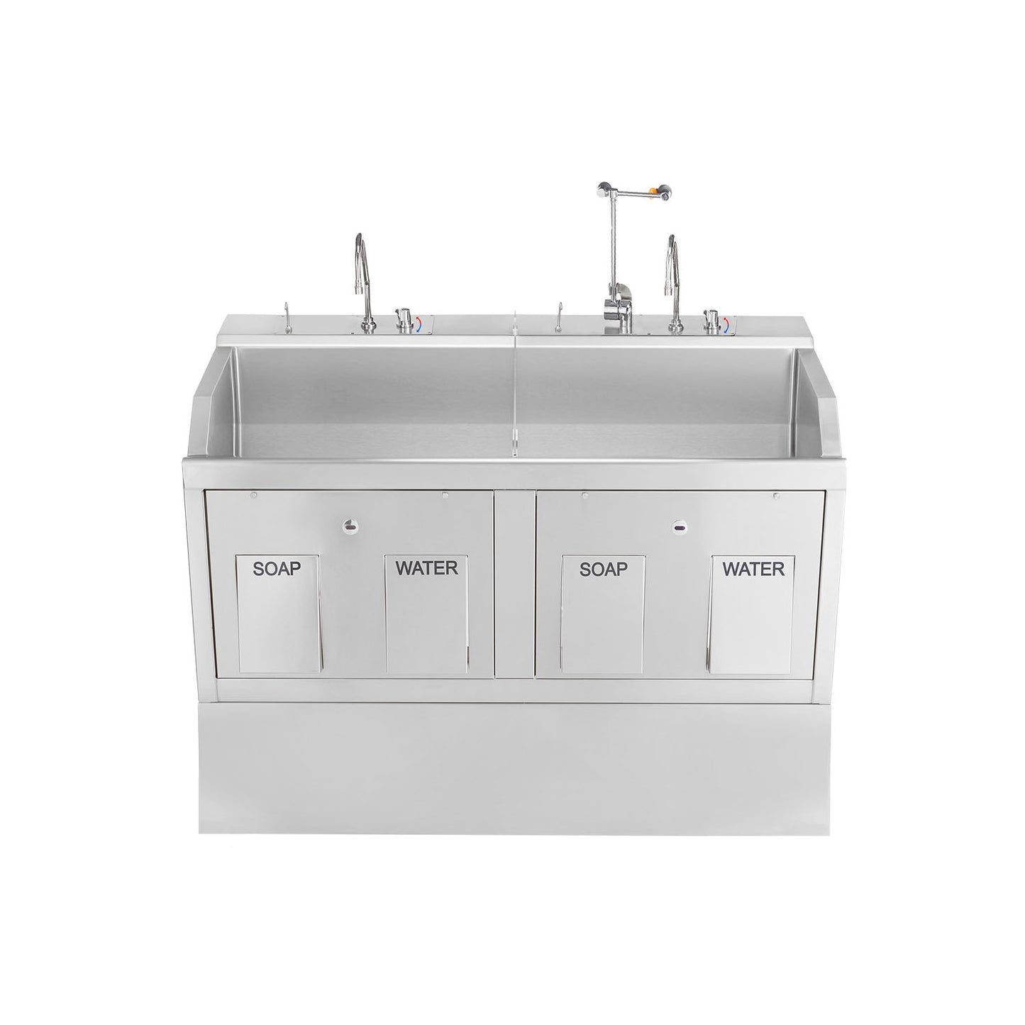 Lodi Scrub Sink, Place, Pedestal Mounted, Knee Action Control, Infrared Water Control, Eyewash, Digital Timer (2)