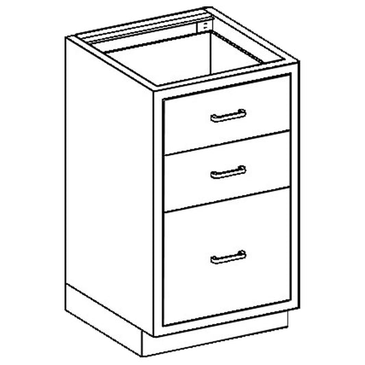 Base Cabinet 24 1/8"W x 32 3/4"H x 22"D, 1/4-1/2 47" Drawers, Over 1/2-1/2 47" (2) (1)