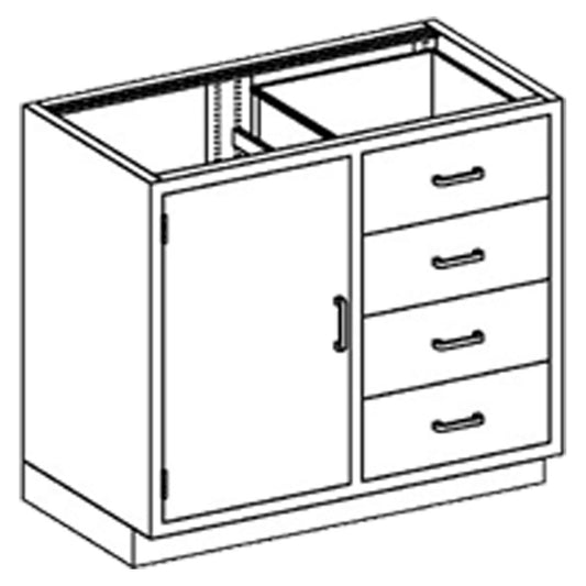 Base Cabinet 35"W x 35 3/4"H x 22"D, Drawers On Right, Door On Left, Countertop, Sink On Left (4) (1)