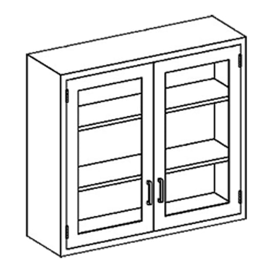 Wall Cabinet 35"W x 30"H x 13"D, Stainless Steel Adjustable Shelves, Hinge Glass Door (2)