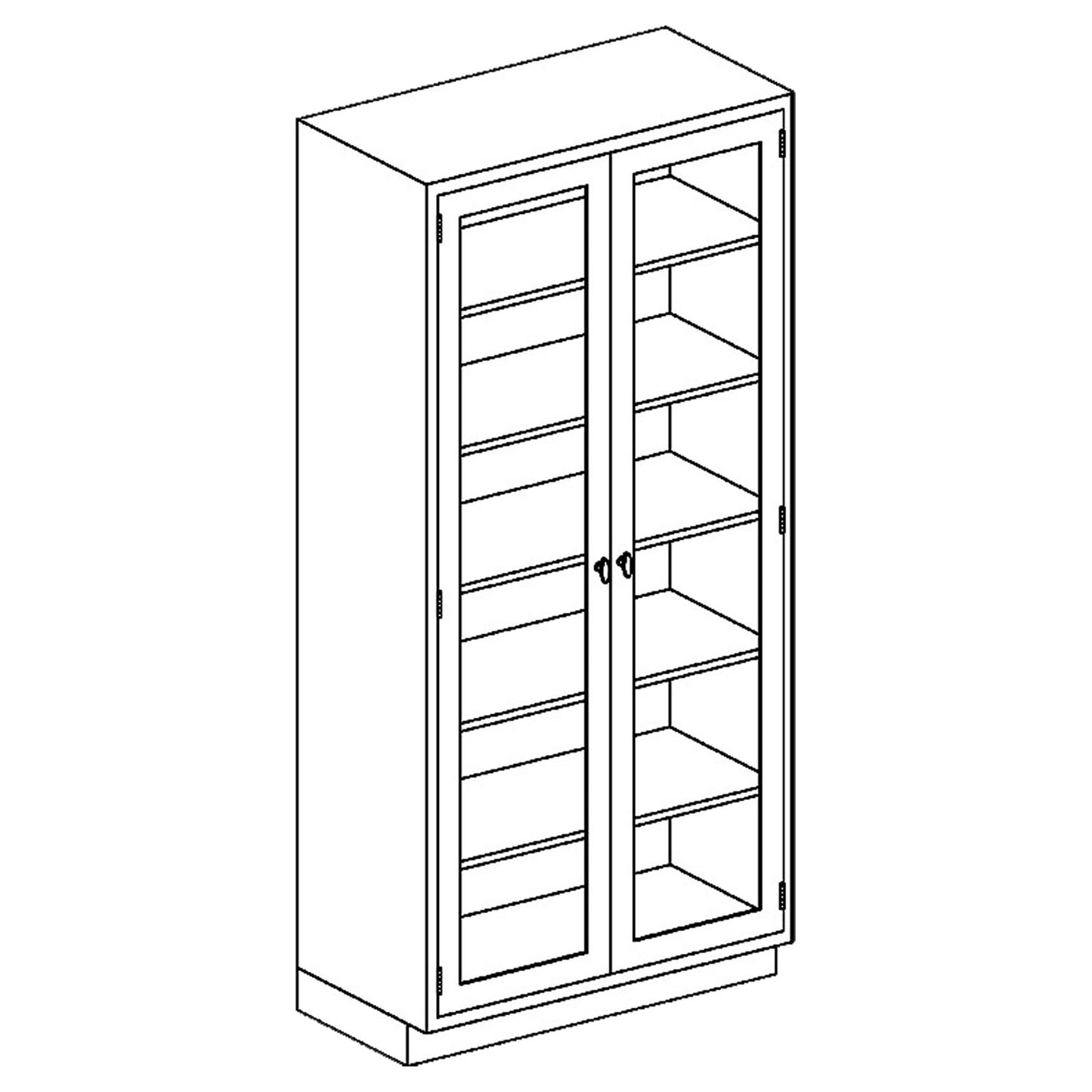 High Cabinet 35"W x 84"H x 18"D, Stainless Steel Adjustable Shelves, Hinge Glass Door (5) (1)