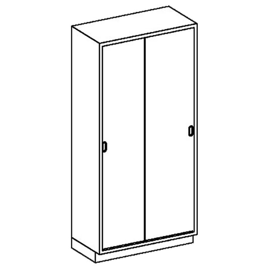 High Cabinet 35"W x 84"H x 18"D, Stainless Steel Adjustable Shelves, Sliding Solid Doors (5)