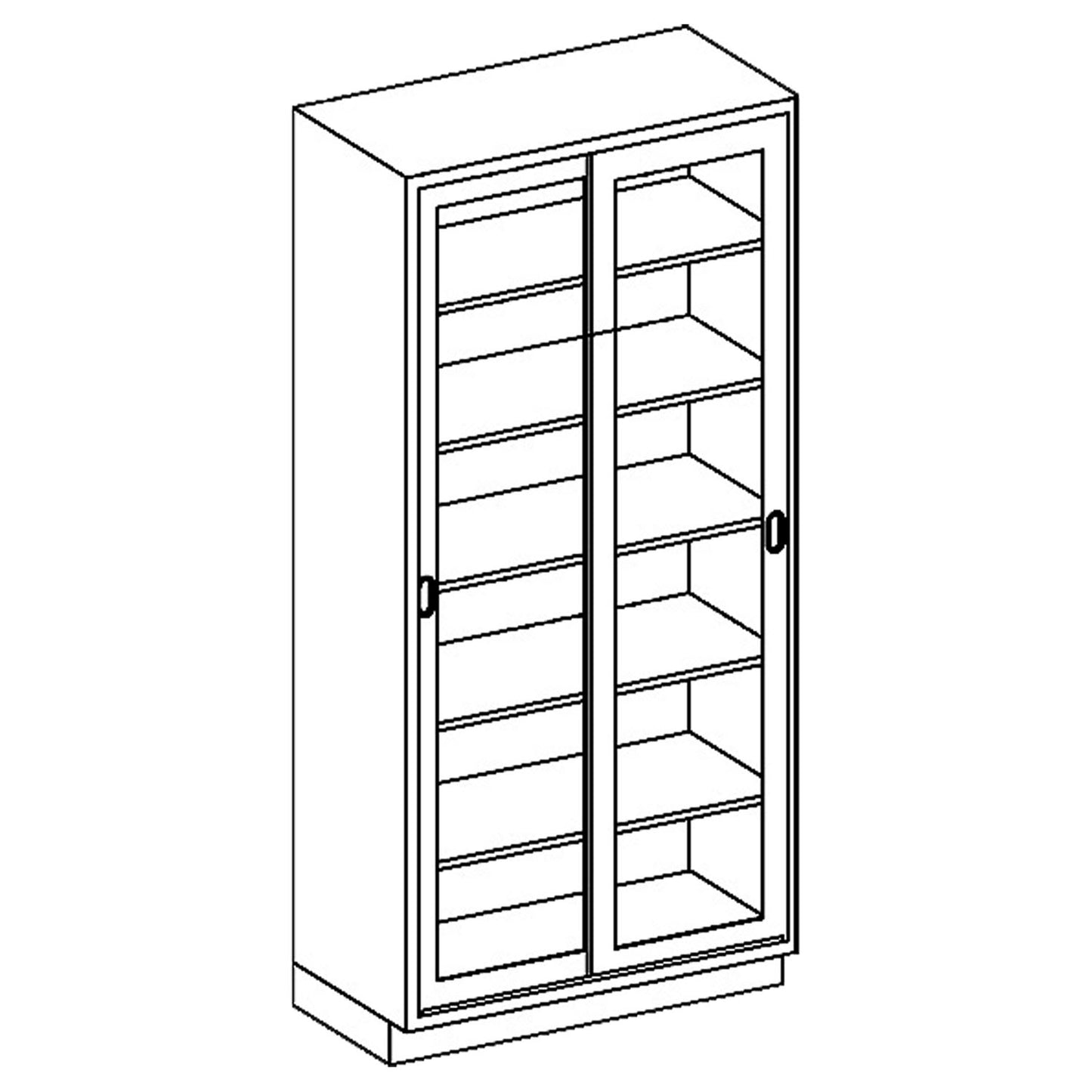 High Cabinet 35"W x 84"H x 18"D, Stainless Steel Adjustable Shelves, Sliding Glass Door (5) (1)