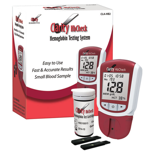 Clarity HbCheck Hemoglobin Meter, CLIA Waived, Includes: Hemoglobin Meter, Quick Start & Reference Guide, Manual (1) (Not Available for Sale into Canada)