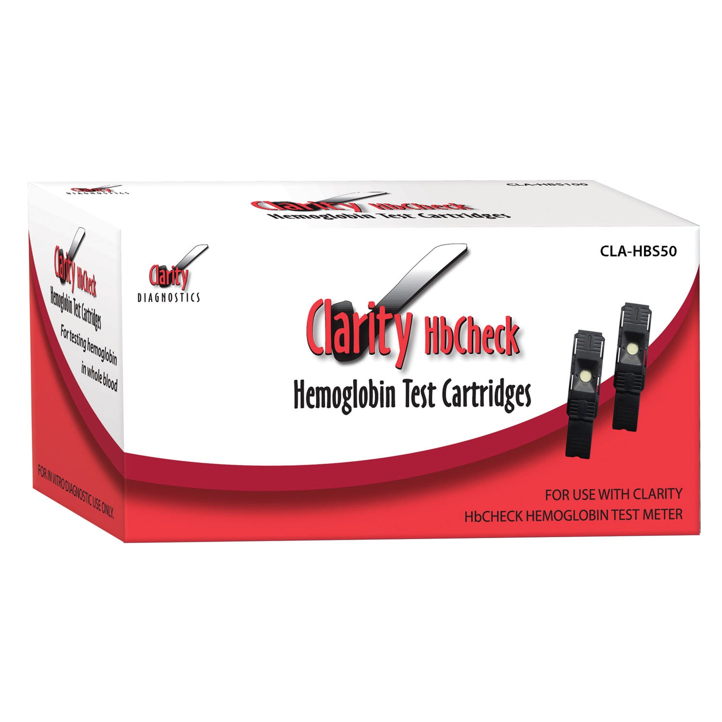 Clarity HbCheck Hemoglobin Strips, CLIA Waived, 50/bx , 60 Pipettes and Code Chip (Packaged 10 strips/vial - 5 Vials/bx) (1) (Not Available for Sale into Canada)