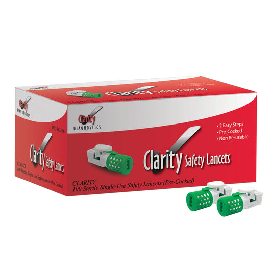 Clarity Safety Lancets, 23G, 200/bx