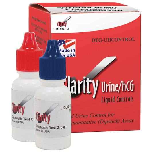 Clarity Urine/HCG Liquid Controls Semiquantitative Assay, 2 Level Set. 3x15mL , Easy Dispensing Dropper Bottles, For Use With the Clarity Urocheck 10SG and Other Urinalysis Reagent Strips for Both Visual and Aut (Dipstick) (Ideal for Hospitals/ Large Labs