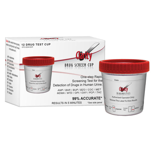 Clarity 12 Drug Round Cup, OTC Approved For Home Use 8/bx