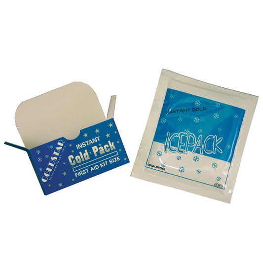 Cold Pack, Instant, Non-Insulated, 5" x 5 ½", First Aid Kit Size, Disposable, 50/cs (108 cs/plt) (Individually boxed) (Made in the USA) (TAA Compliant)