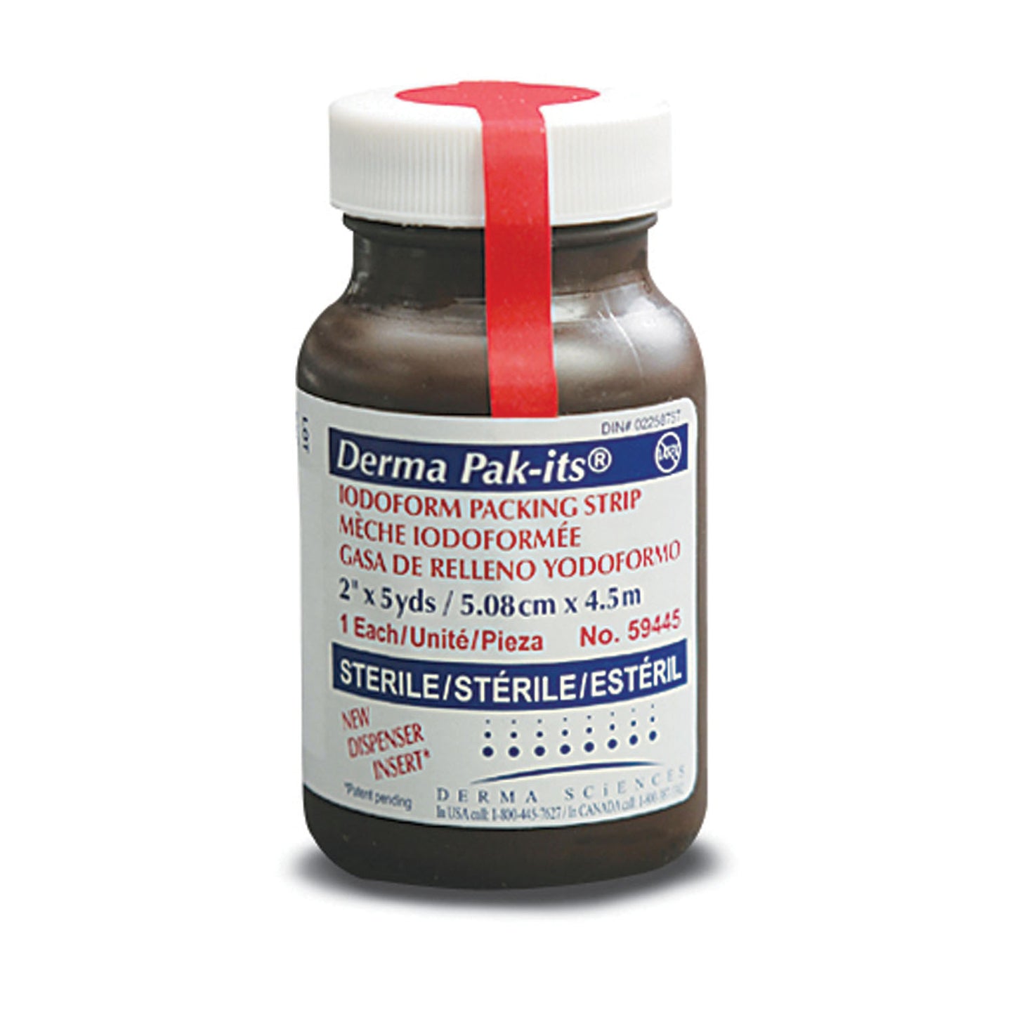 Iodoform Packing Strip with Dispenser,, ½" x 5 yds, 12/cs