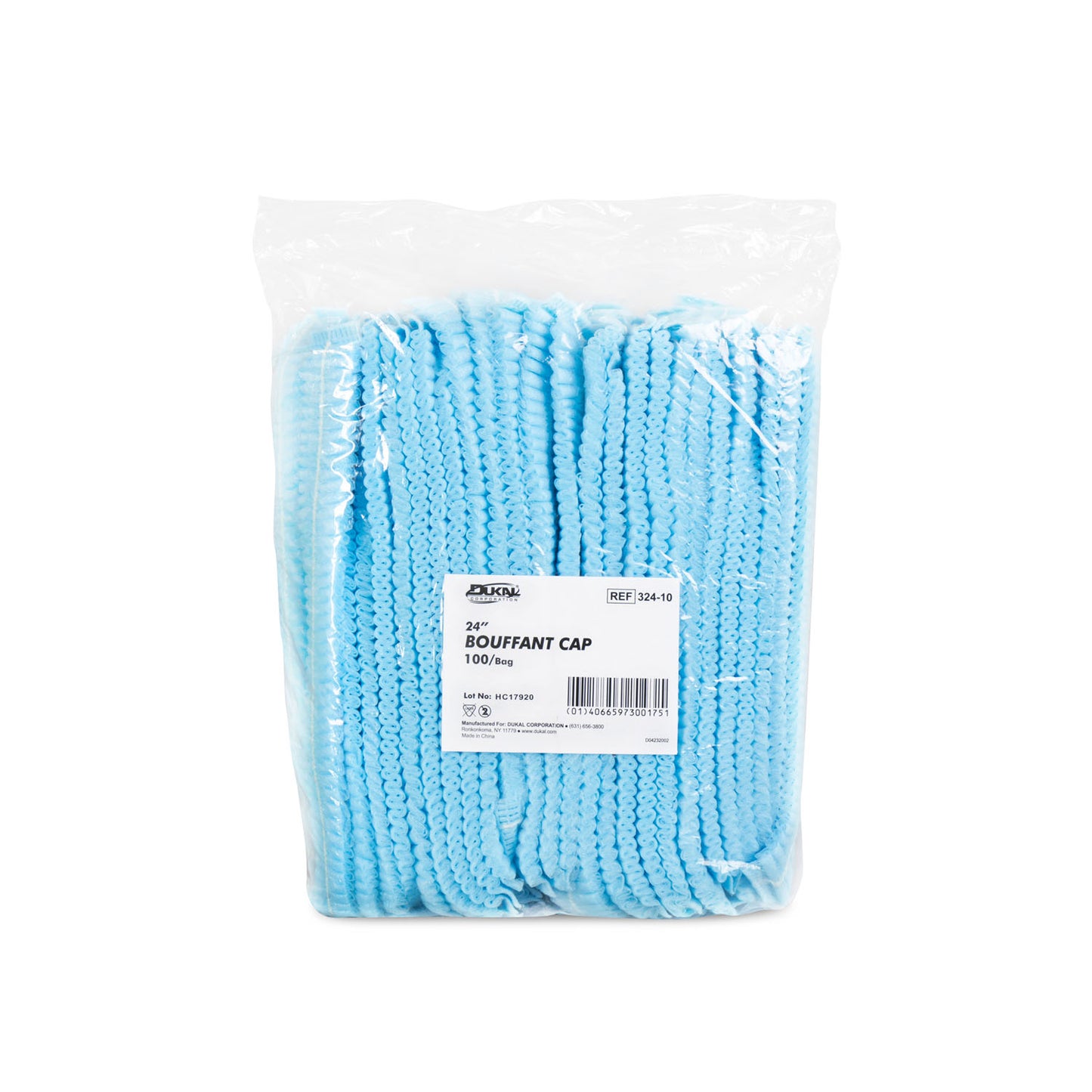 Bouffant Cap, 24", Accordian, 100/bg, 10 bg/cs (50 cs/plt)