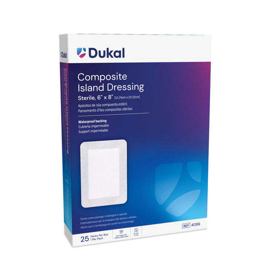 Composite Island Dressing, 6" x 8", Sterile, 25/bx, 4 bx/cs