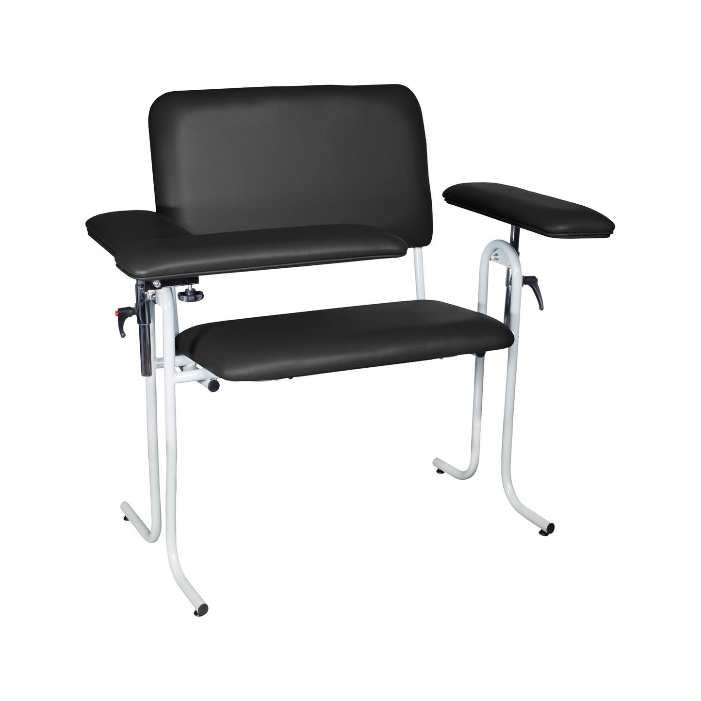 Blood Draw Chair with Flip Up Arm, Wide, Upholstered, Seat Dimensions: 32"W x 17"D x 19"H, Black