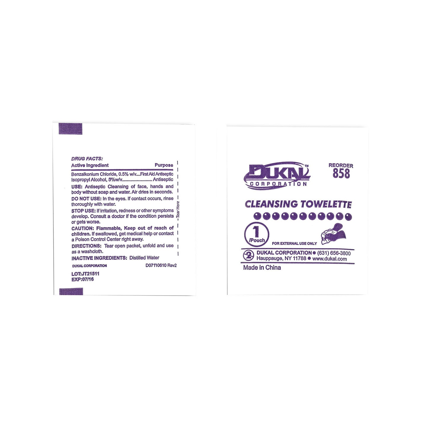 Cleansing Towelettes, 5" x 8", Bulk, 1/pk, 3pk/strip, 1500/cs