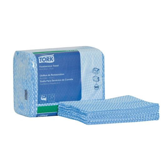Cleaning Towel, Z Fold, 1-Ply, Blue/ White, 14.8" x 11.8", 80 sht/pk, 4 pk/cs (162 cs/plt)