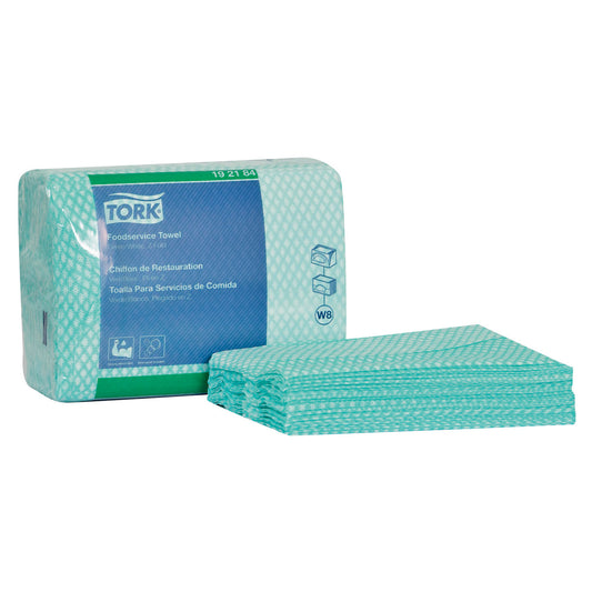Cleaning Towel, Z Fold, 1-Ply, Green/ White, 14.8" x 11.8", 80 sht/pk, 4 pk/cs