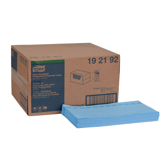 Cleaning Towel, Odor Resistant, 1-Ply, Blue/ Blue, 13" x 24", 150 sht/bx, 1 bx/cs (144 cs/plt)