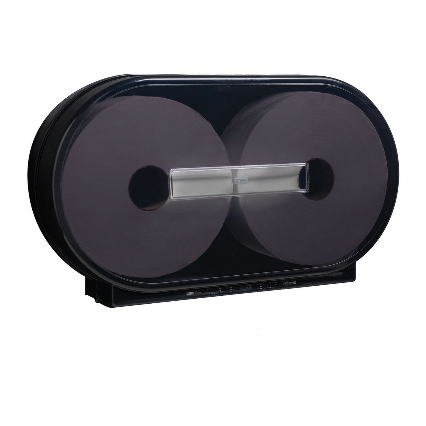 Bath Tissue Roll Dispenser, Jumbo, Twin, Universal, Black, T1, Plastic, 13" x 21.5" x 5.5" (28 cs/plt)