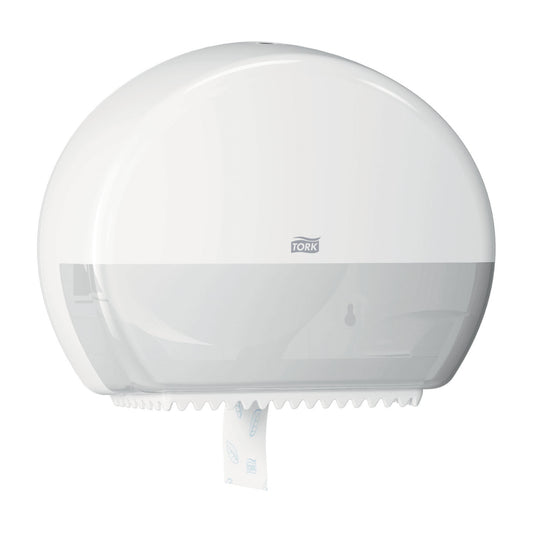 Bath Tissue Roll Dispenser, with Reserve, Jumbo, Mini, Universal, White, T2, Plastic, 10.8" x 13.6" x 5.2" (176 cs/plt)