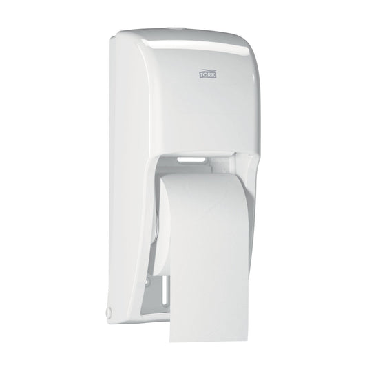 Bath Tissue Roll Dispenser, High Capacity, Universal, White, T26, Plastic, 14.2" x 6.3" x 6.5" (266 cs/plt)