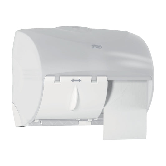 Bath Tissue Roll Dispenser, Twin, for OptiCore®, Universal, White, T11, Plastic, 8.2" x 11" x 7.2"