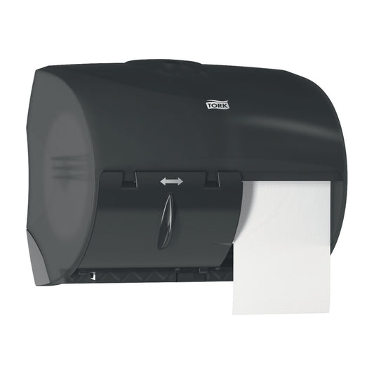 Bath Tissue Roll Dispenser, Twin, for OptiCore®, Universal, Black, T11, Plastic, 8.2" x 11" x 7.2" (102 cs/plt)