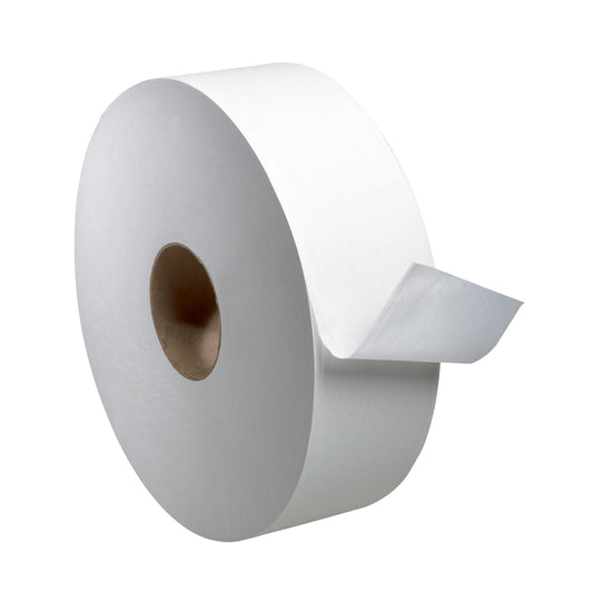 Bath Tissue Roll, Jumbo, Universal, White, 1-Ply, T21, 4000ft, 3.6" x 11.8", 6 rl/cs (54 cs/plt)