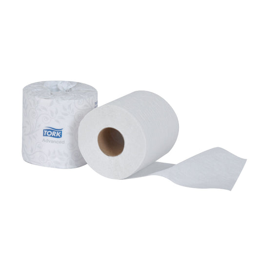 Bath Tissue Roll, Advanced, White, 2-Ply, Embossed, T24, 156.25ft, 4" x 4.4", 500 sht/rl, 48 rl/cs (55 cs/plt)