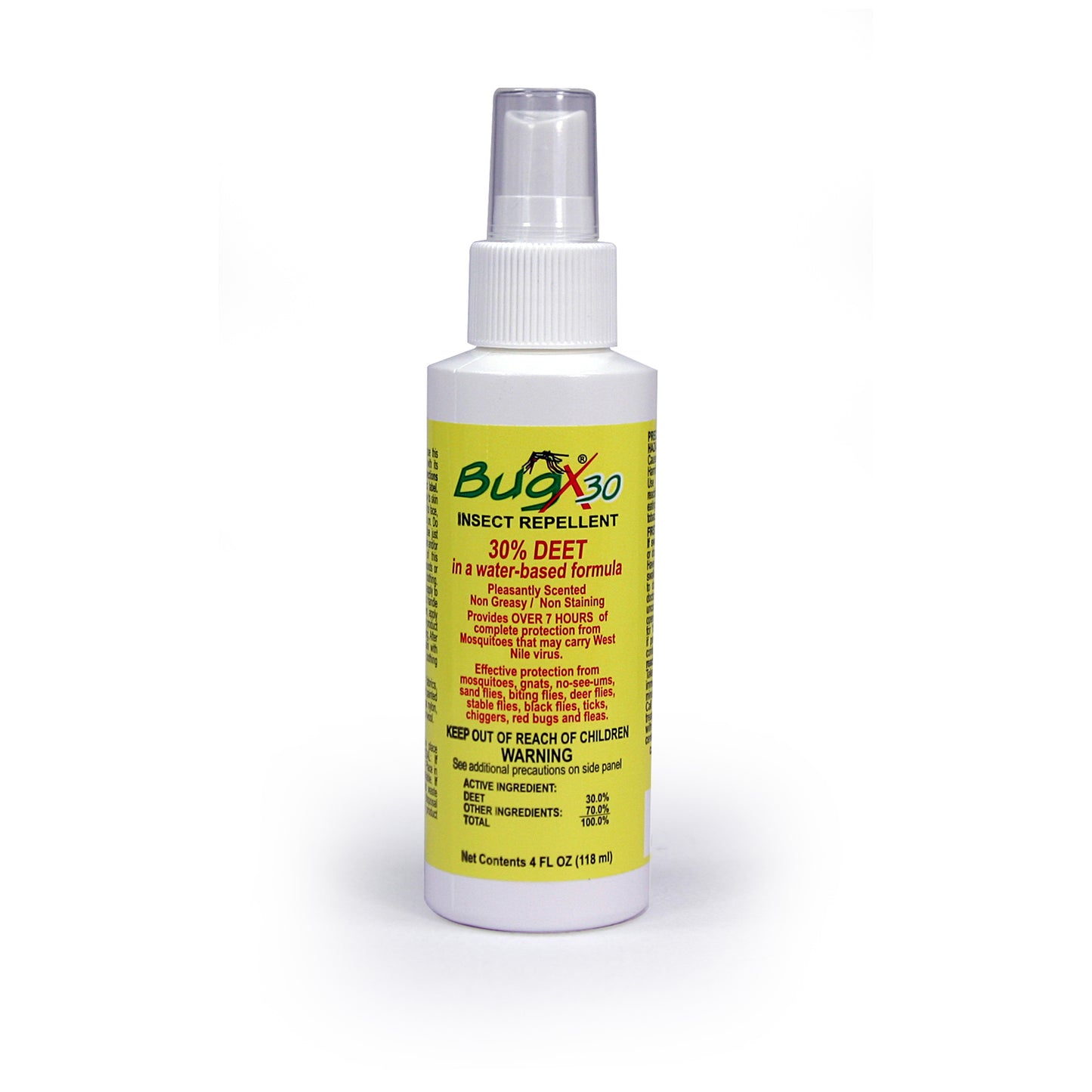 BugX30 Insect Repellent Spray, DEET, 4oz, btl , 12/cs