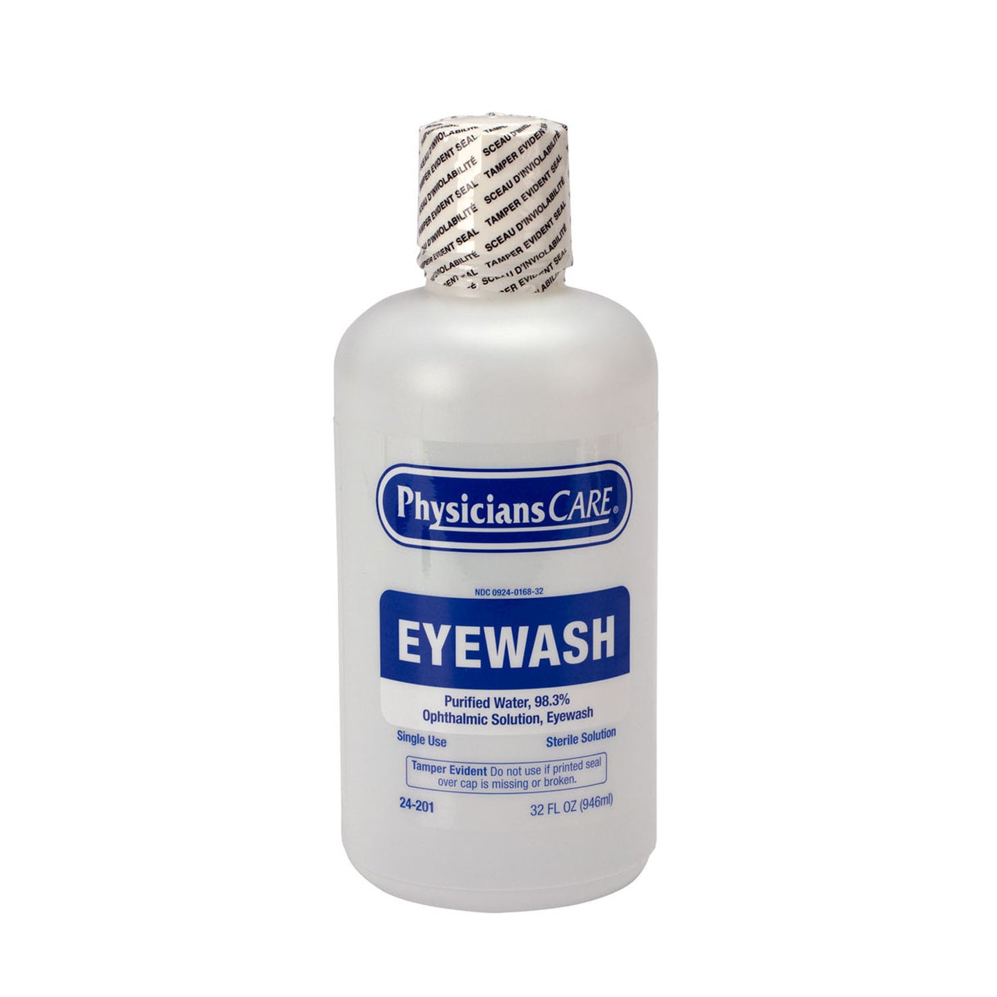 Eyewash Station, Single 32oz Screw Cap Bottle , 6/cs