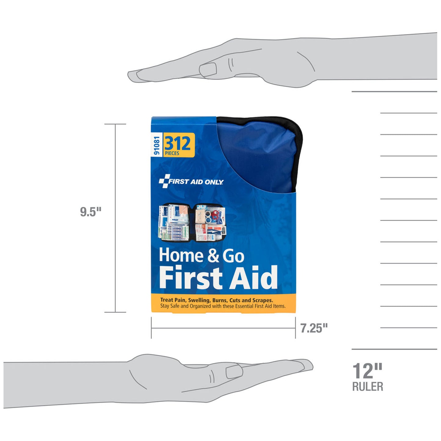 First Aid Kit, 312 Piece, Fabric Case, 6/cs