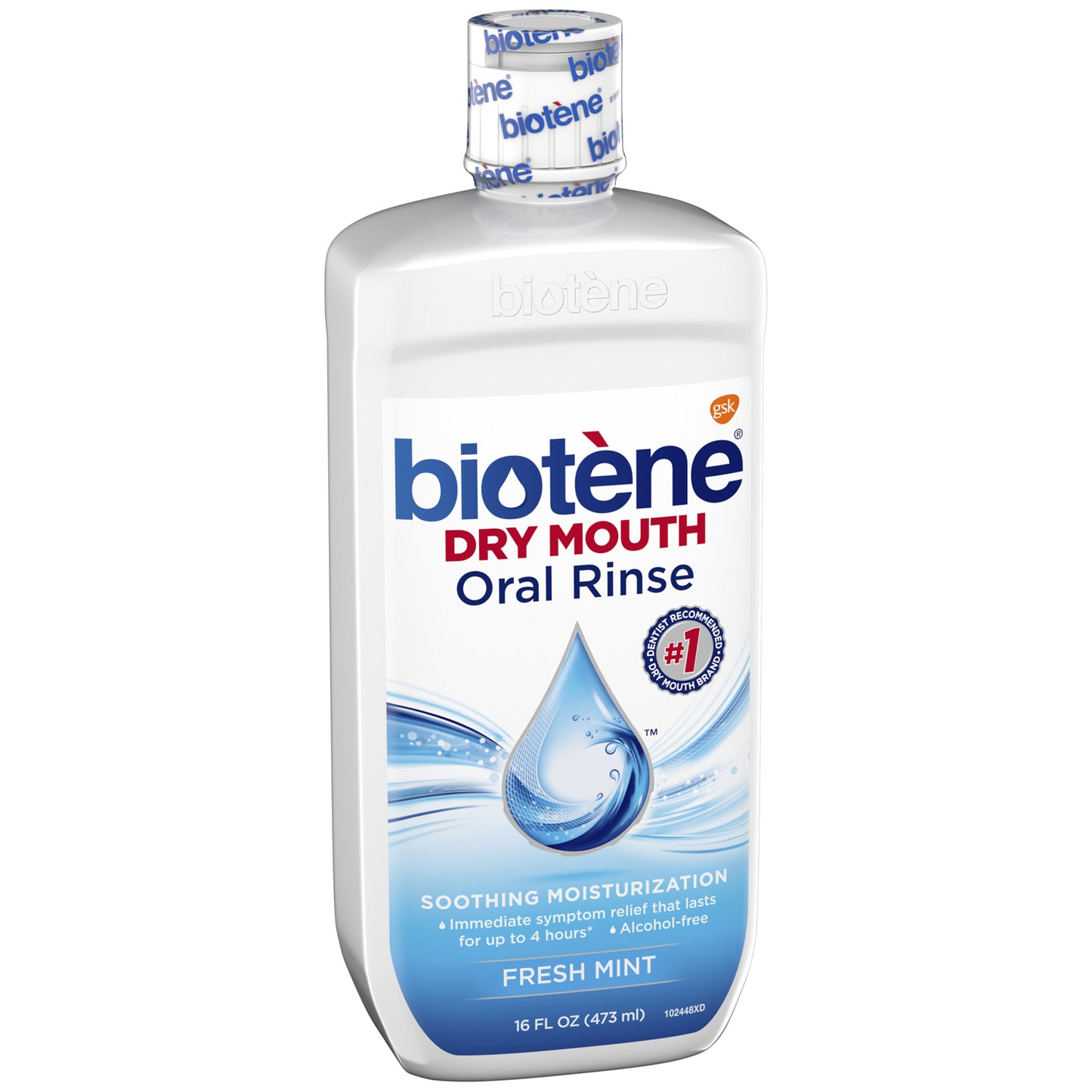 Biotene Dry Mouth Oral Rinse, Fresh Mint, 16 oz. bottle, 4/pkg, 2 pkg/cs (8 bottles total) (Item is Non-Returnable)